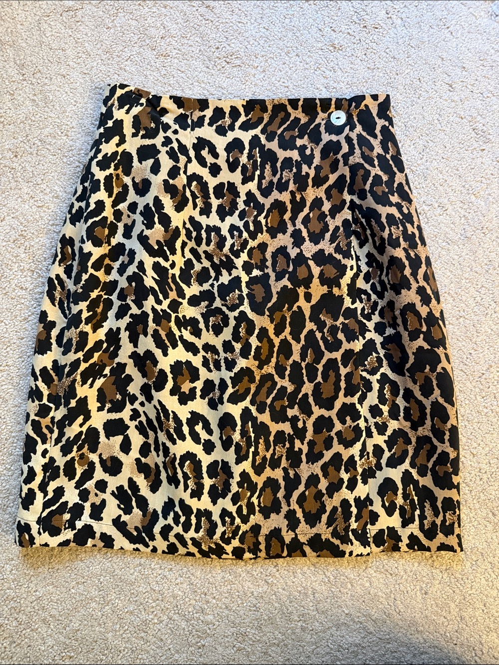 100% silk - Vintage Clio Leopard Skirt